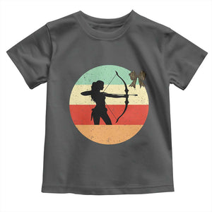 Retro Sunset Hunter Gift Toddler T Shirt Women Bow Hunters TS12 Dark Heather Print Your Wear