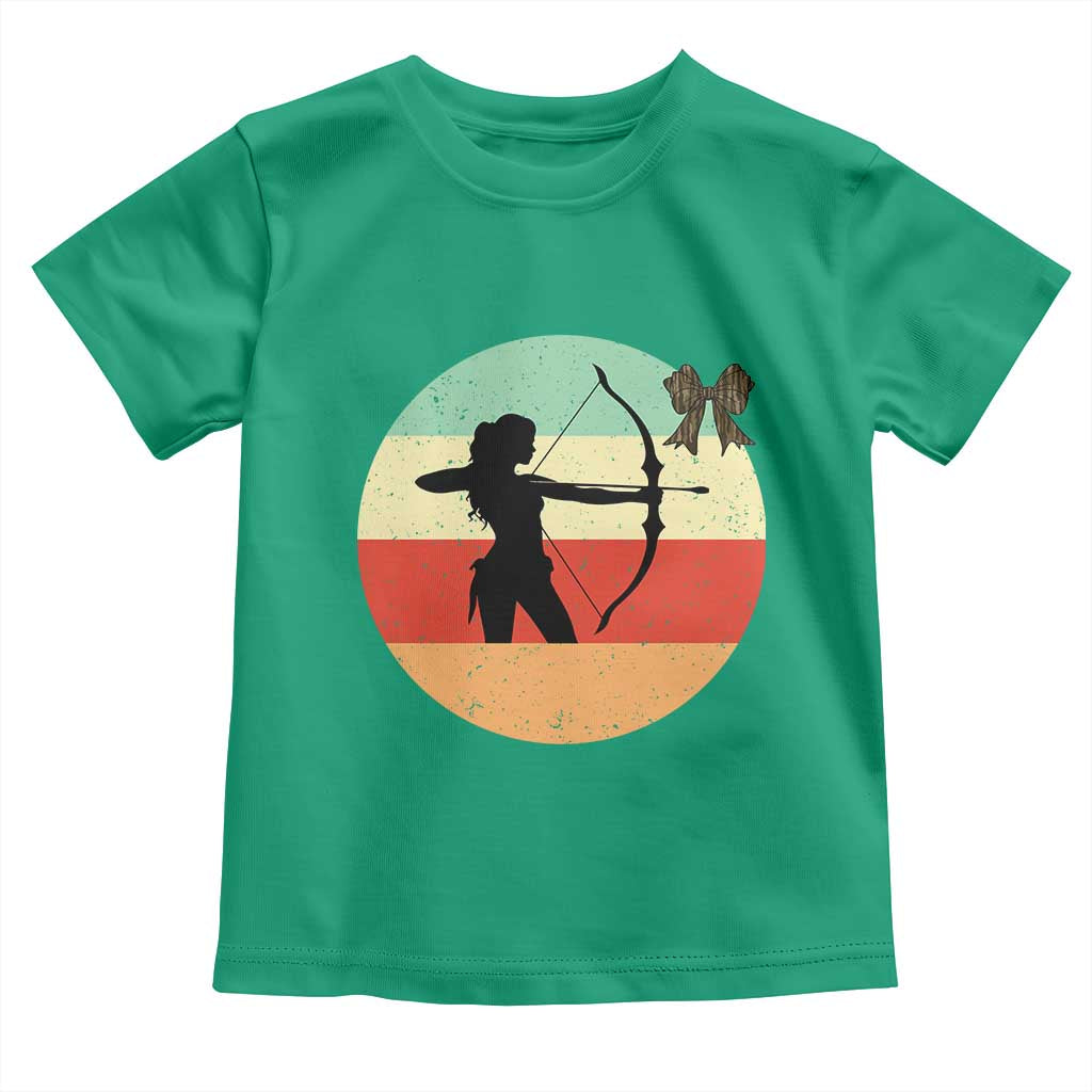 Retro Sunset Hunter Gift Toddler T Shirt Women Bow Hunters TS12 Irish Green Print Your Wear