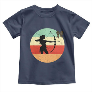 Retro Sunset Hunter Gift Toddler T Shirt Women Bow Hunters TS12 Navy Print Your Wear