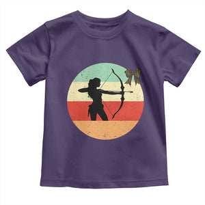 Retro Sunset Hunter Gift Toddler T Shirt Women Bow Hunters TS12 Purple Print Your Wear
