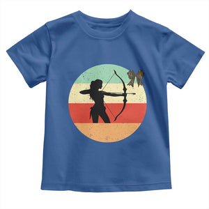 Retro Sunset Hunter Gift Toddler T Shirt Women Bow Hunters TS12 Royal Blue Print Your Wear