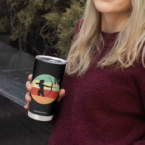 Retro Sunset Hunter Gift Tumbler Cup Women Bow Hunters - Print Your Wear