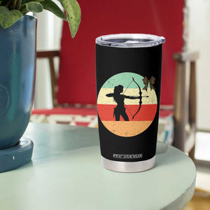 Retro Sunset Hunter Gift Tumbler Cup Women Bow Hunters - Print Your Wear