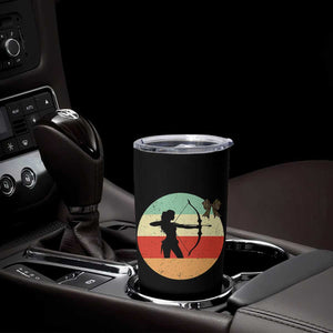 Retro Sunset Hunter Gift Tumbler Cup Women Bow Hunters - Print Your Wear
