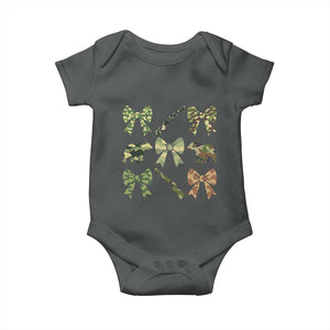 Women Bear Hunting Season Baby Onesie Camo Bow Coquette Gift TS12 Dark Heather Print Your Wear