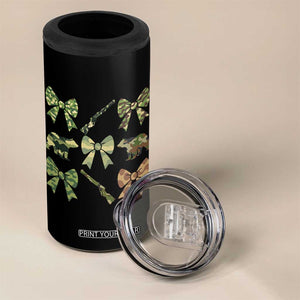Women Bear Hunting Season 4 in 1 Can Cooler Tumbler Camo Bow Coquette Gift TS12 Print Your Wear