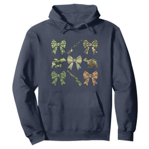 Women Bear Hunting Season Hoodie Camo Bow Coquette Gift TS12 Navy Print Your Wear