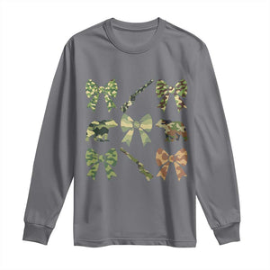 Women Bear Hunting Season Long Sleeve Shirt Camo Bow Coquette Gift TS12 Charcoal Print Your Wear