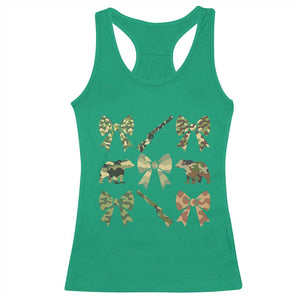 Women Bear Hunting Season Racerback Tank Top Camo Bow Coquette Gift - Print Your Wear