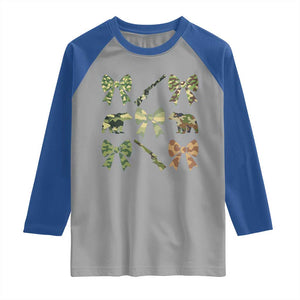 Women Bear Hunting Season Raglan Shirt Camo Bow Coquette Gift TS12 Sport Gray Royal Print Your Wear