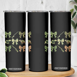 Women Bear Hunting Season Skinny Tumbler Camo Bow Coquette Gift TS12 Print Your Wear