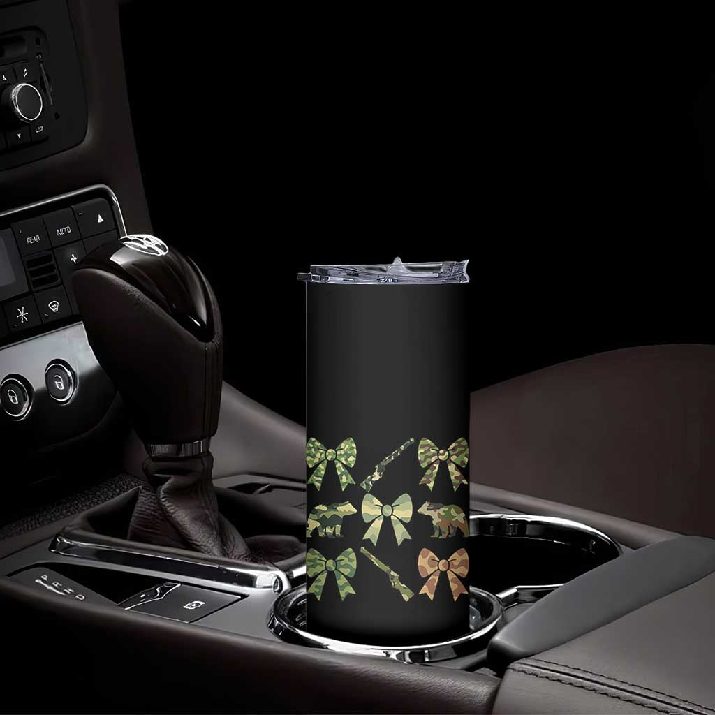 Women Bear Hunting Season Skinny Tumbler Camo Bow Coquette Gift TS12 Print Your Wear