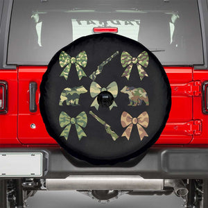 Women Bear Hunting Season Spare Tire Cover Camo Bow Coquette Gift TS12 Black Print Your Wear