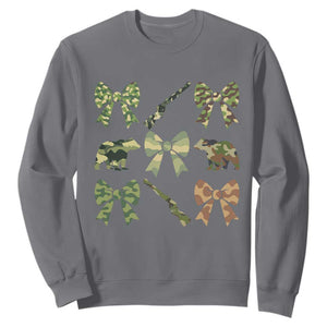 Women Bear Hunting Season Sweatshirt Camo Bow Coquette Gift - Print Your Wear