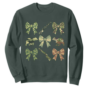 Women Bear Hunting Season Sweatshirt Camo Bow Coquette Gift - Print Your Wear
