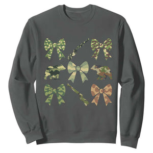 Women Bear Hunting Season Sweatshirt Camo Bow Coquette Gift - Print Your Wear