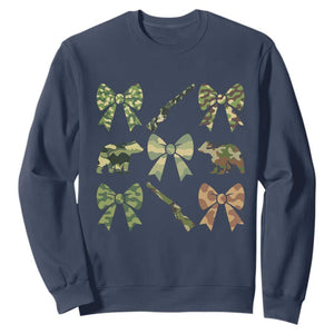 Women Bear Hunting Season Sweatshirt Camo Bow Coquette Gift - Print Your Wear