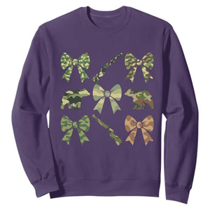 Women Bear Hunting Season Sweatshirt Camo Bow Coquette Gift - Print Your Wear