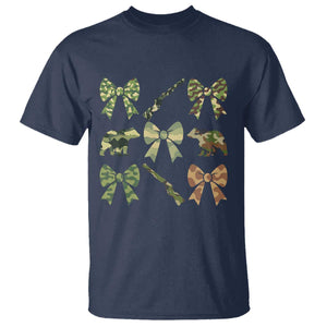 Women Bear Hunting Season T Shirt Camo Bow Coquette Gift TS12 Navy Print Your Wear