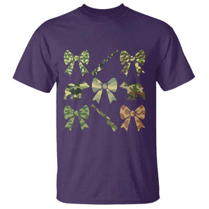 Women Bear Hunting Season T Shirt Camo Bow Coquette Gift TS12 Purple Print Your Wear