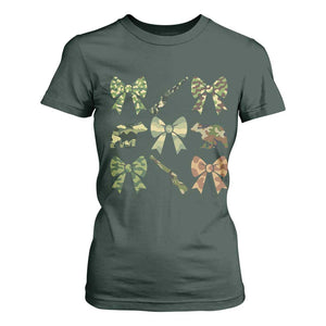 Women Bear Hunting Season T Shirt For Women Camo Bow Coquette Gift TS12 Dark Forest Green Print Your Wear