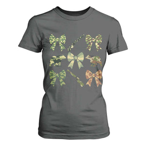 Women Bear Hunting Season T Shirt For Women Camo Bow Coquette Gift TS12 Dark Heather Print Your Wear