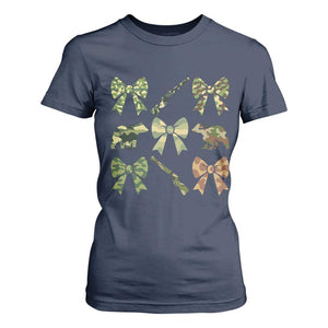 Women Bear Hunting Season T Shirt For Women Camo Bow Coquette Gift TS12 Navy Print Your Wear