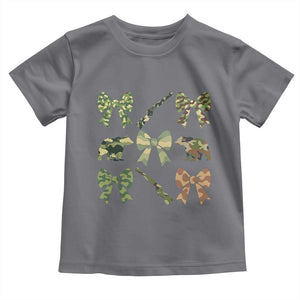 Women Bear Hunting Season Toddler T Shirt Camo Bow Coquette Gift TS12 Charcoal Print Your Wear
