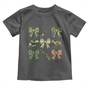 Women Bear Hunting Season Toddler T Shirt Camo Bow Coquette Gift TS12 Dark Heather Print Your Wear