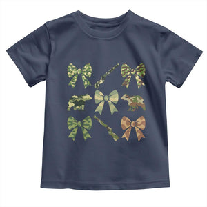Women Bear Hunting Season Toddler T Shirt Camo Bow Coquette Gift TS12 Navy Print Your Wear