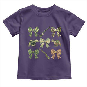 Women Bear Hunting Season Toddler T Shirt Camo Bow Coquette Gift TS12 Purple Print Your Wear