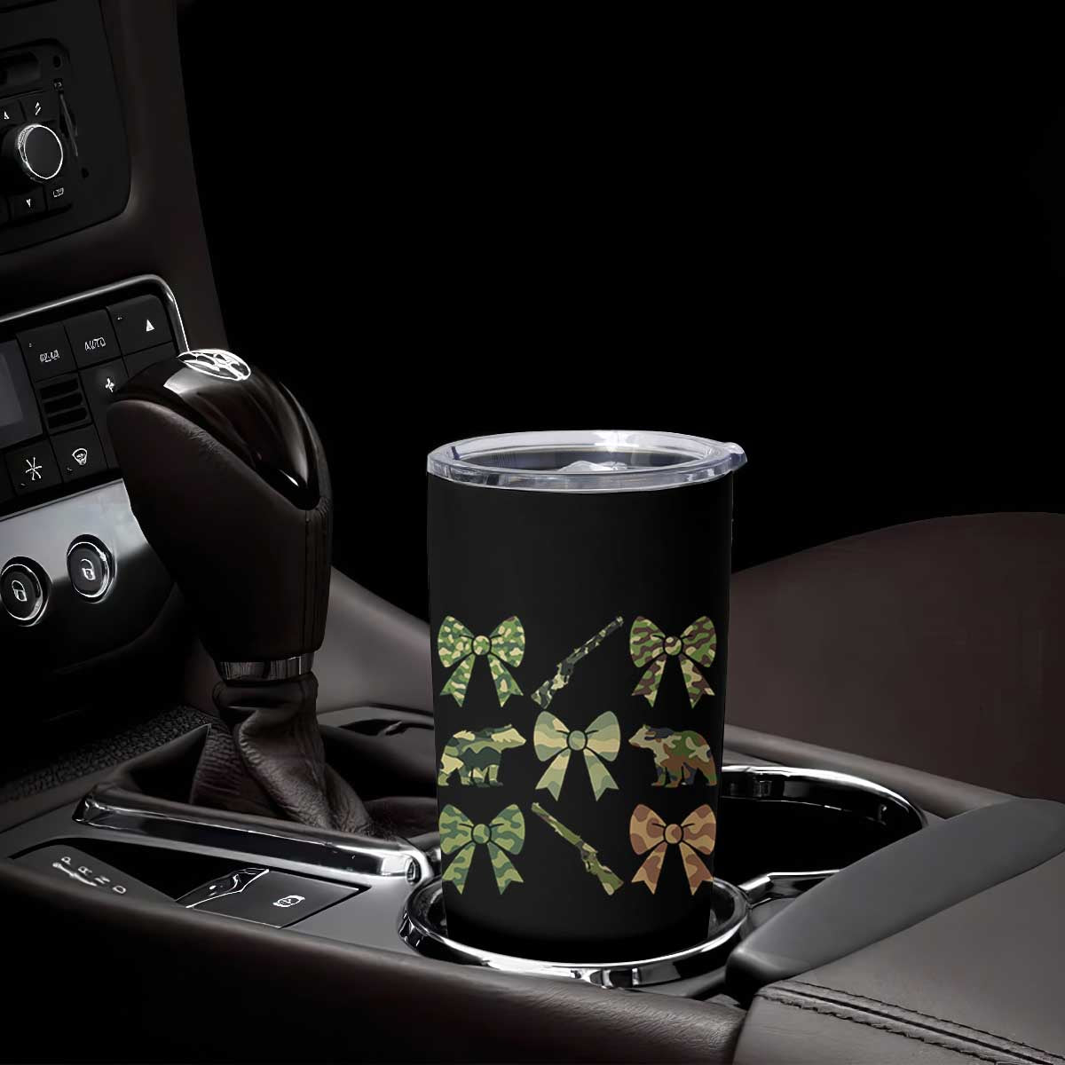 Women Bear Hunting Season Tumbler Cup Camo Bow Coquette Gift TS12 Print Your Wear