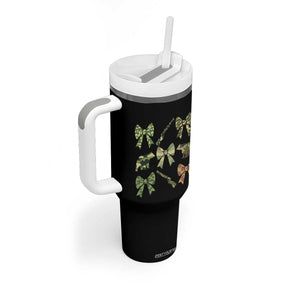 Women Bear Hunting Season Tumbler With Handle Camo Bow Coquette Gift TS12 Print Your Wear
