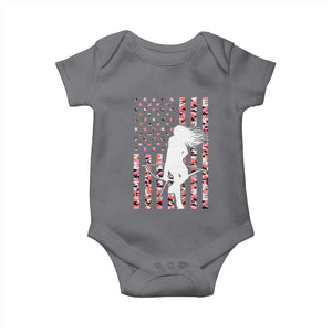 Patriotic Women Bow Hunter Baby Onesie American Flag Pink Camo Gift TS12 Charcoal Print Your Wear