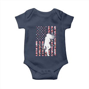 Patriotic Women Bow Hunter Baby Onesie American Flag Pink Camo Gift TS12 Navy Print Your Wear