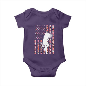 Patriotic Women Bow Hunter Baby Onesie American Flag Pink Camo Gift TS12 Purple Print Your Wear