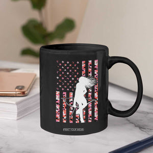 Patriotic Women Bow Hunter Coffee Mug American Flag Pink Camo Gift TS12 Print Your Wear