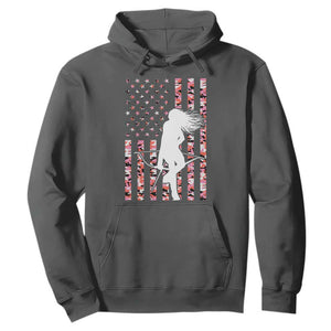 Patriotic Women Bow Hunter Hoodie American Flag Pink Camo Gift TS12 Dark Heather Print Your Wear