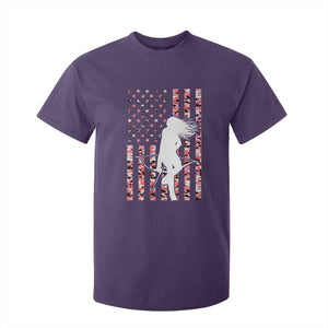 Patriotic Women Bow Hunter T Shirt For Kid American Flag Pink Camo Gift TS12 Purple Print Your Wear