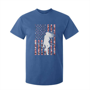 Patriotic Women Bow Hunter T Shirt For Kid American Flag Pink Camo Gift TS12 Royal Blue Print Your Wear