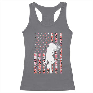 Patriotic Women Bow Hunter Racerback Tank Top American Flag Pink Camo Gift - Print Your Wear