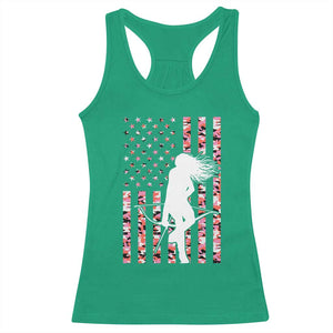 Patriotic Women Bow Hunter Racerback Tank Top American Flag Pink Camo Gift - Print Your Wear