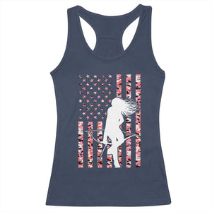 Patriotic Women Bow Hunter Racerback Tank Top American Flag Pink Camo Gift - Print Your Wear