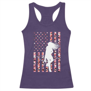 Patriotic Women Bow Hunter Racerback Tank Top American Flag Pink Camo Gift - Print Your Wear