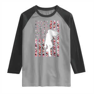 Patriotic Women Bow Hunter Raglan Shirt American Flag Pink Camo Gift TS12 Sport Gray Black Print Your Wear