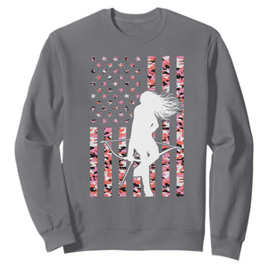 Patriotic Women Bow Hunter Sweatshirt American Flag Pink Camo Gift - Print Your Wear