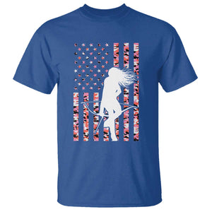 Patriotic Women Bow Hunter T Shirt American Flag Pink Camo Gift TS12 Royal Blue Print Your Wear