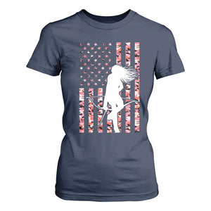 Patriotic Women Bow Hunter T Shirt For Women American Flag Pink Camo Gift TS12 Navy Print Your Wear