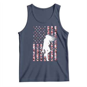 Patriotic Women Bow Hunter Tank Top American Flag Pink Camo Gift TS12 Navy Print Your Wear