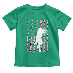 Patriotic Women Bow Hunter Toddler T Shirt American Flag Pink Camo Gift TS12 Irish Green Print Your Wear